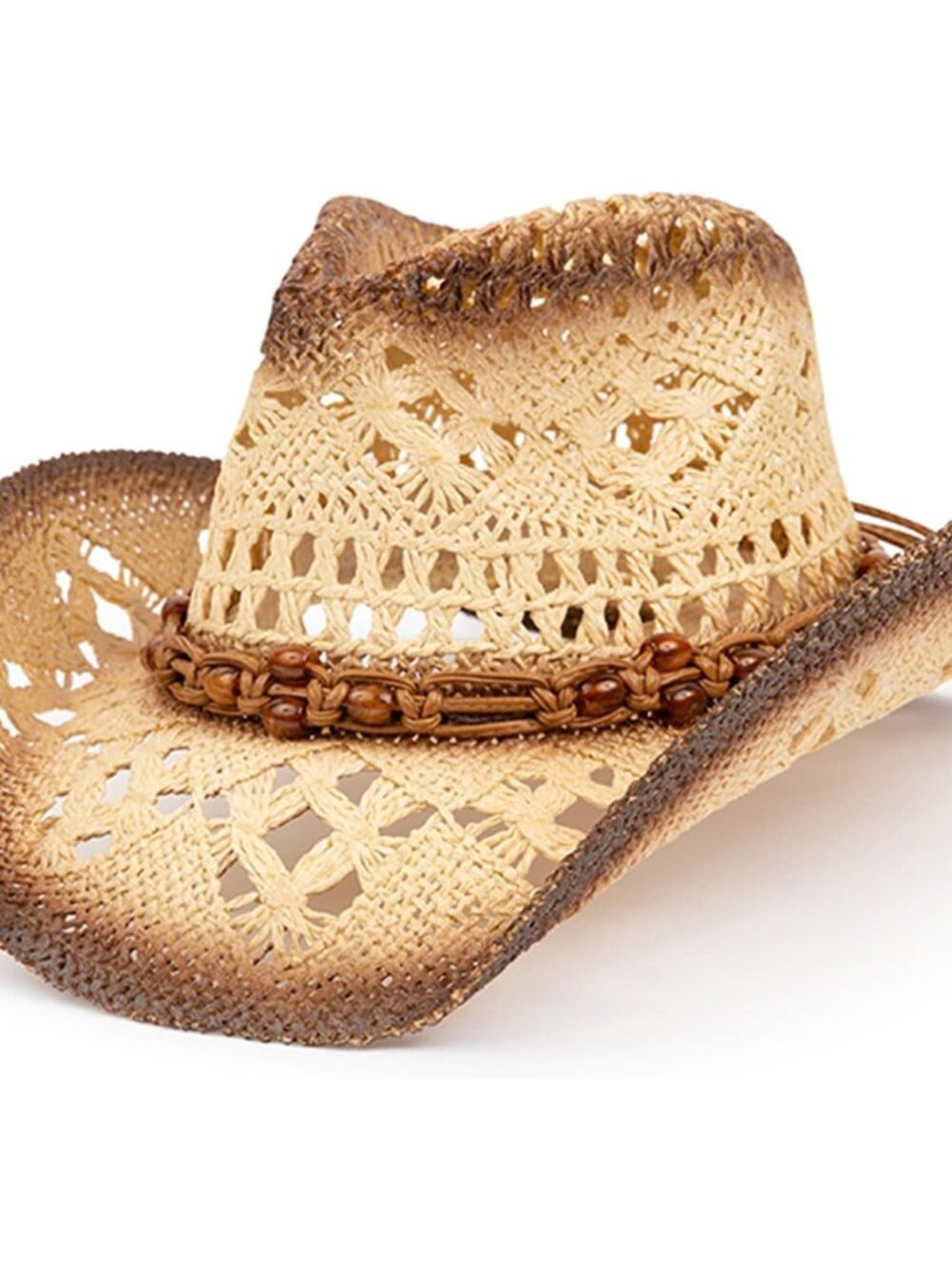 Straw Cowboy Hat for Women and Men with Shape-It Brim, Western Cowboy Hat, Orang - Picture 1 of 7